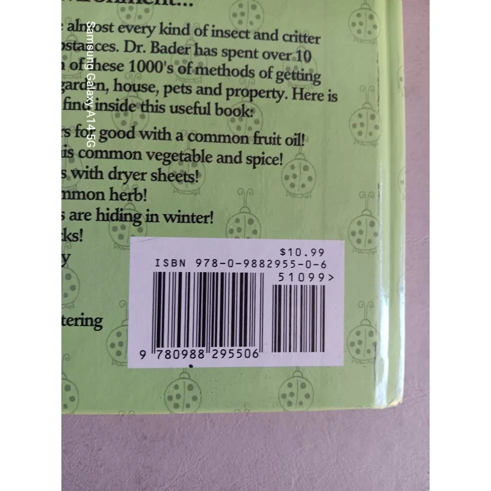 DR BADERS Pest Cures Natural Solutions Things That Bug You Hardcover 2012